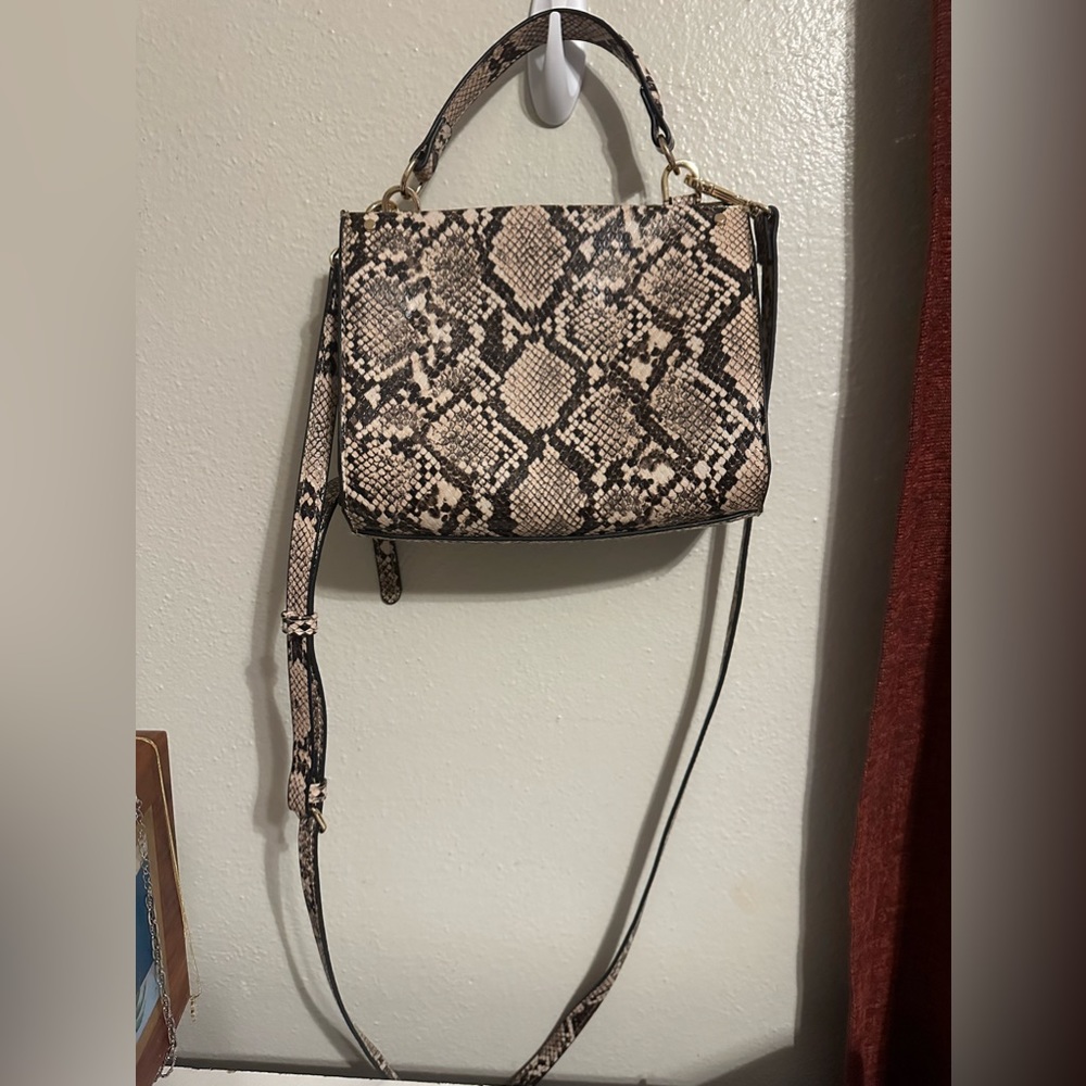 Snake skin cross body purse